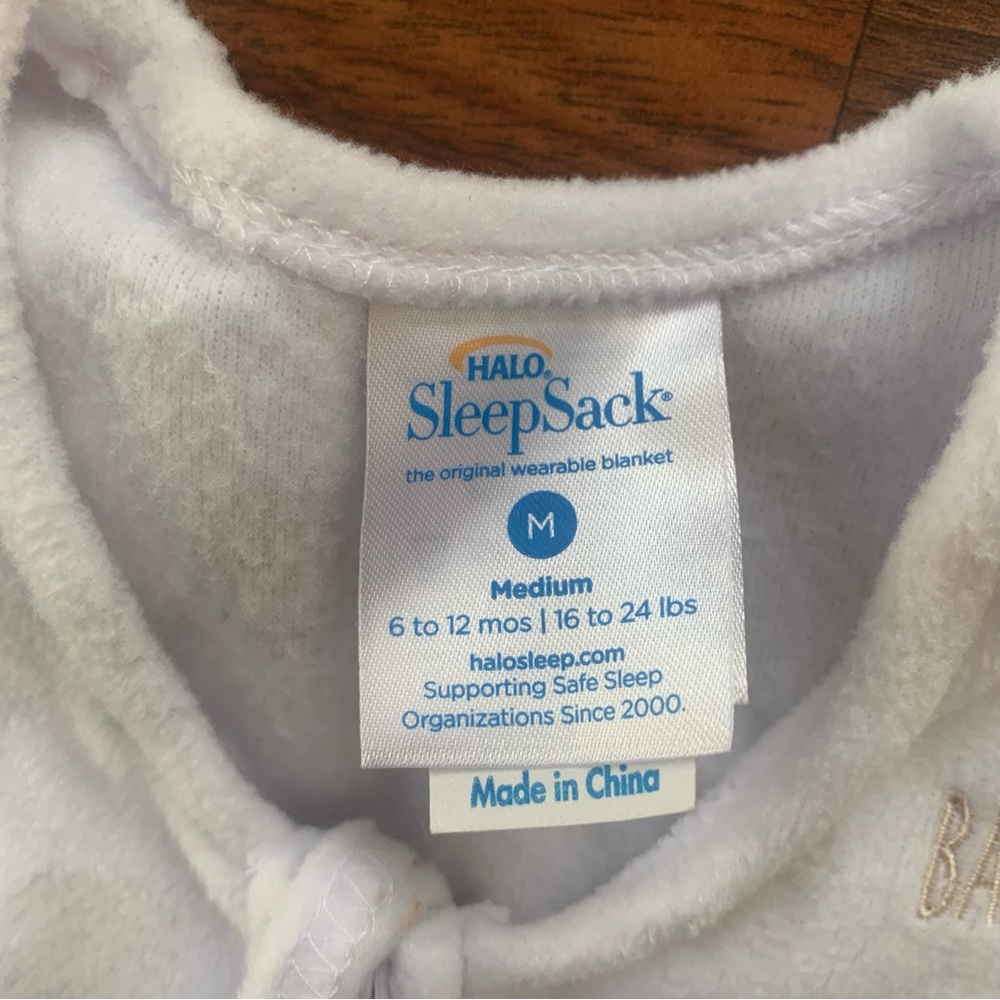 Halo Sleep Sack 6-12 Months 16-24 lbs Wearable Blanket White w Tan Circles - Picture 4 of 6